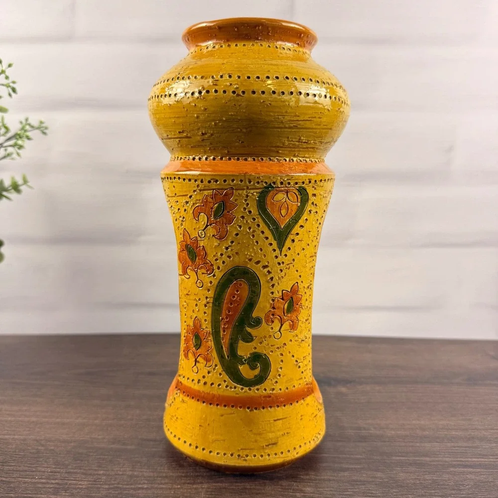 Bitossi Liberty Candle Holder Yellow Italian Pottery Rosenthal Netter